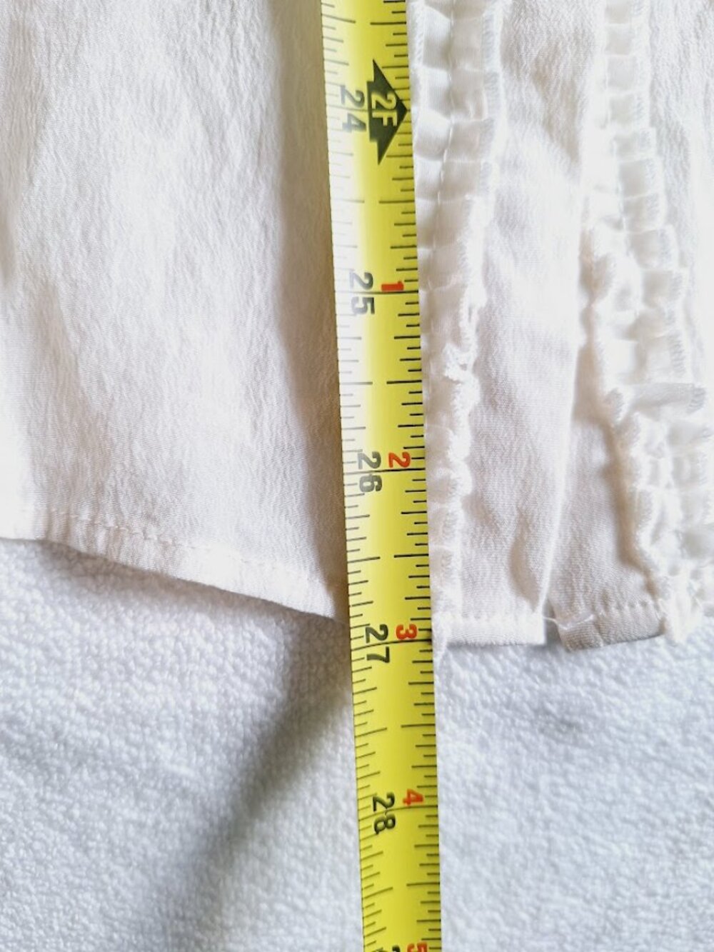 Joe Fresh Ivory Silk Ruffle Blouse Medium Long Sleeve Feminine Top - Picture 7 of 10